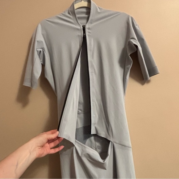 Johanna Parv Designer Sz M Stretchy Nylon Sprint Jumpsuit Grey new without tag - Picture 5 of 14